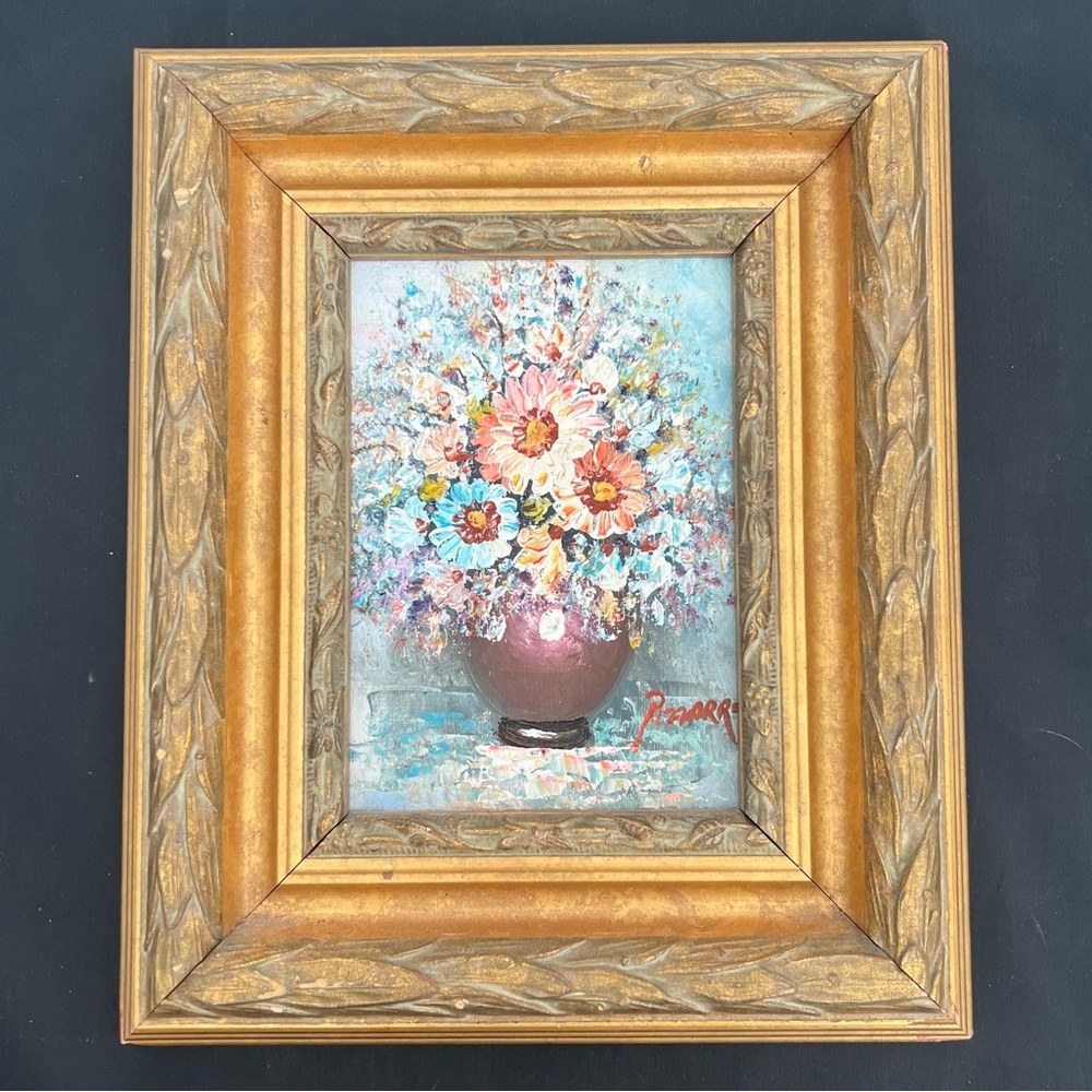 Pizzarro Still Life Floral Oil Painting Framed Art